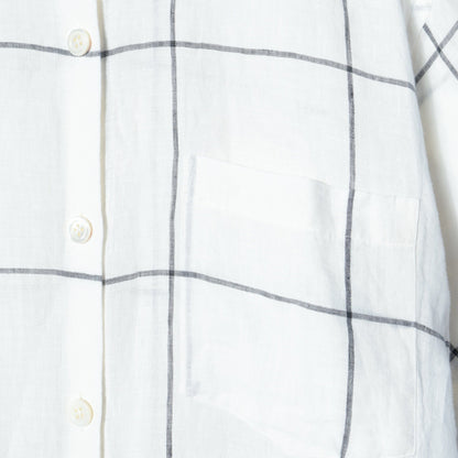 LARGE WINDOWPANE LINEN DRESS