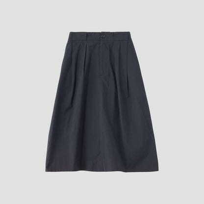MATT COTTON SILK POPLIN SKIRT