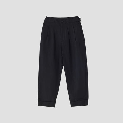 LINEN WOOL TWILL TROUSERS