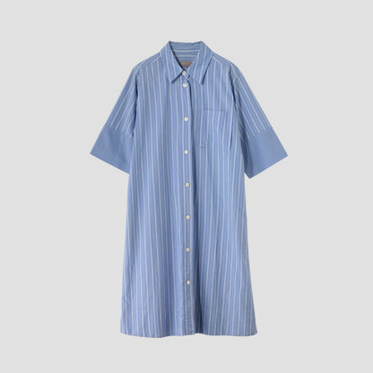 WIDE PJ STRIPE COTTON DRESS