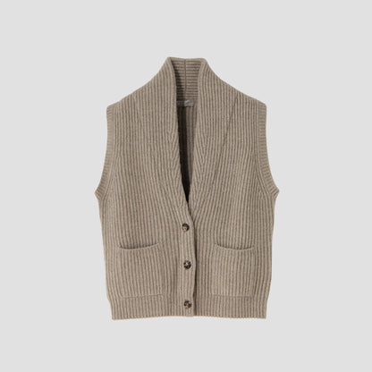 CHUNKY RIB WAISTCOAT KNIT