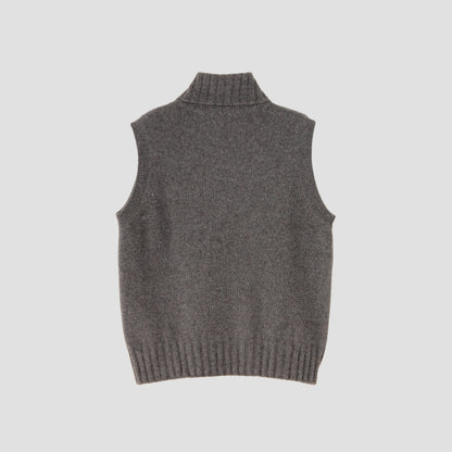CASHMERE SLEEVELESS ROLL NECK KNIT