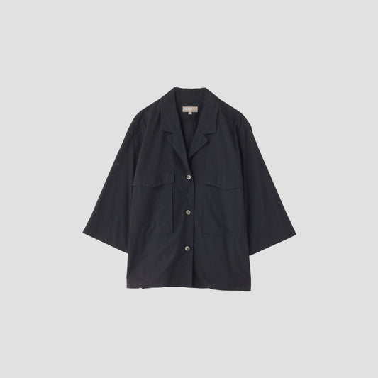 PIECE DYED WASHED COTTON SHIRT