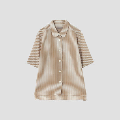 BOLD STRIPE COTTON SILK SHIRT