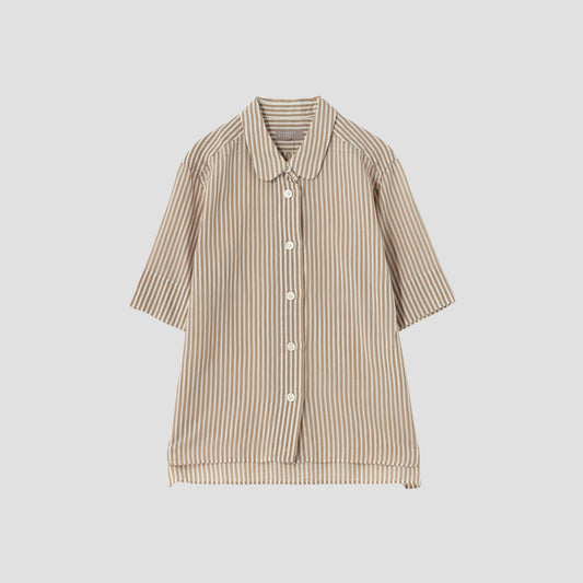 BOLD STRIPE COTTON SILK SHIRT