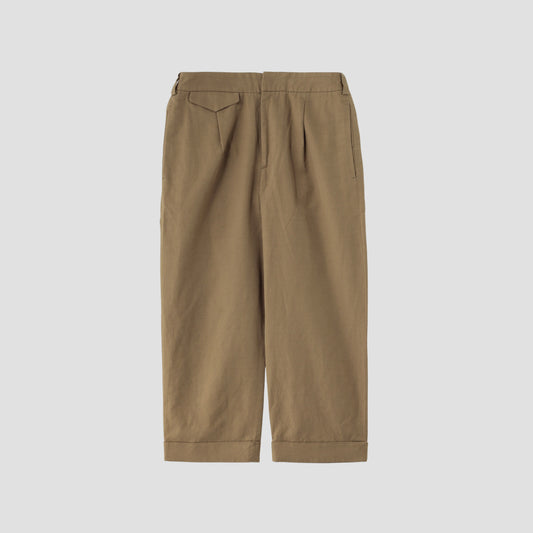 COTTON LINEN PLAIN WEAVE TROUSERS
