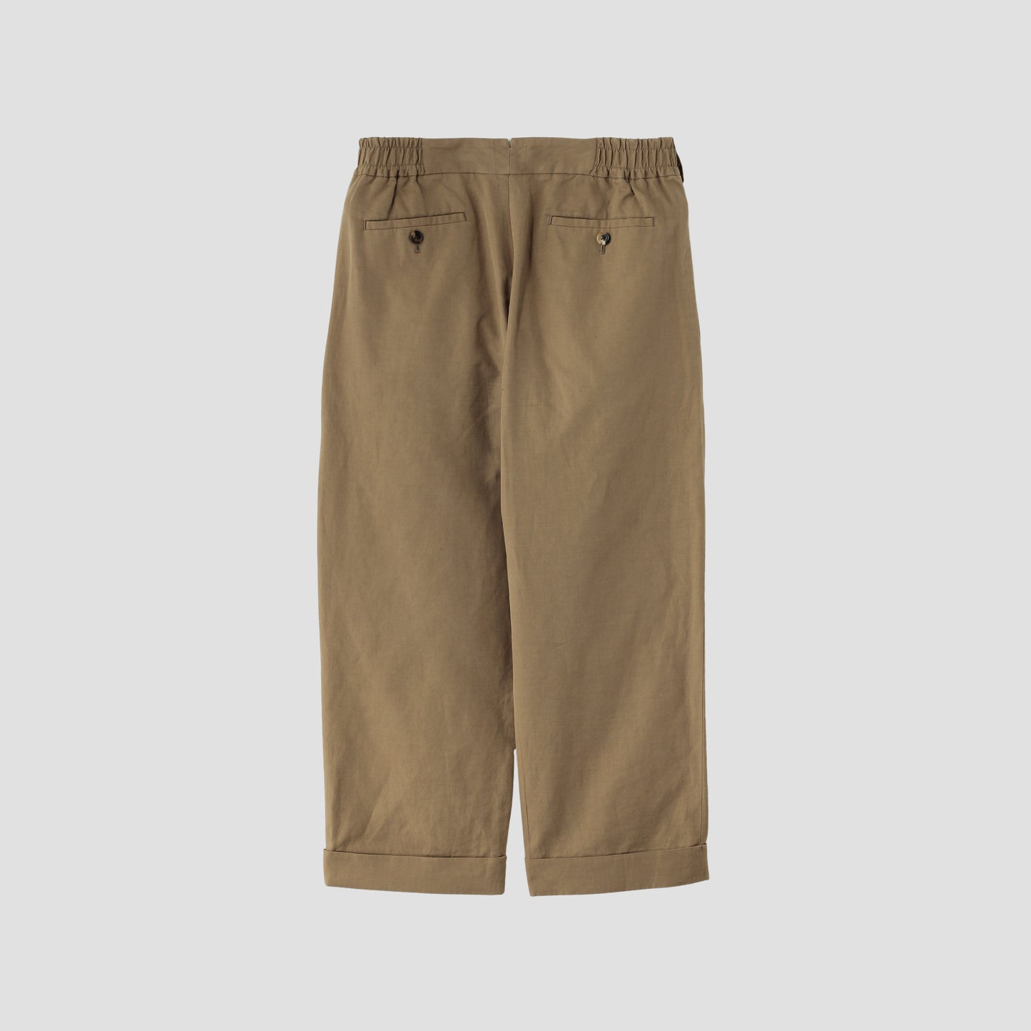 COTTON LINEN PLAIN WEAVE TROUSERS