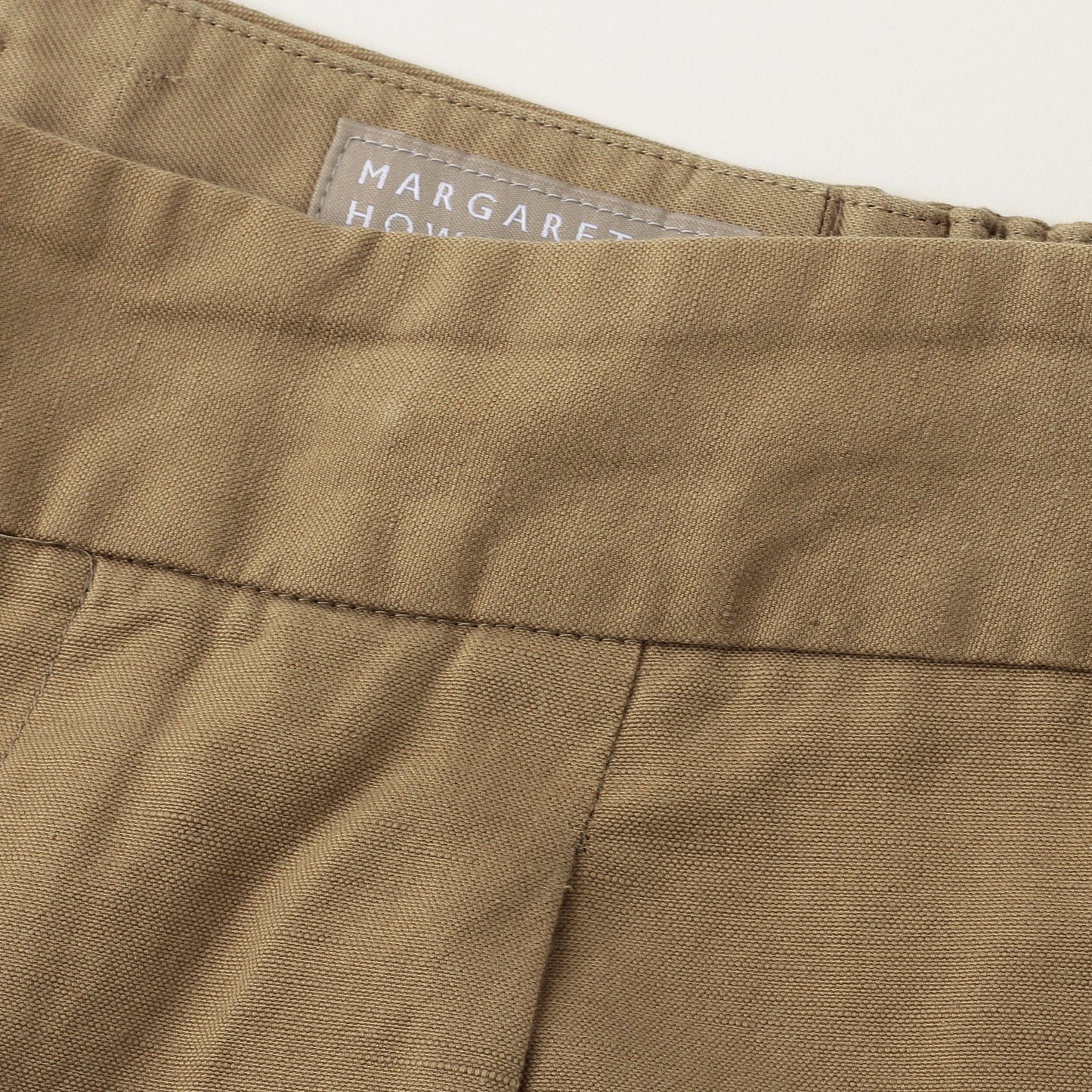 COTTON LINEN PLAIN WEAVE TROUSERS