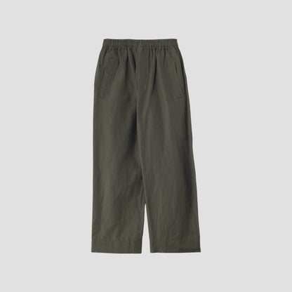 YARN DYED WOOL LINEN TROUSERS