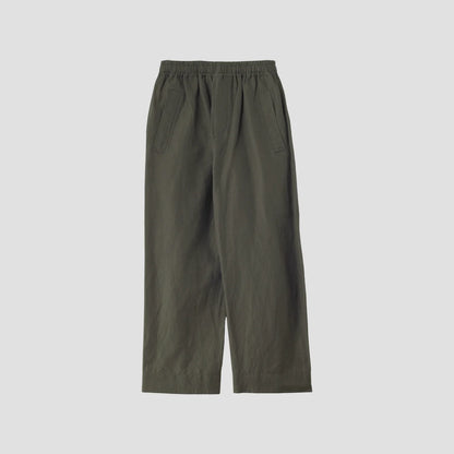 YARN DYED WOOL LINEN TROUSERS