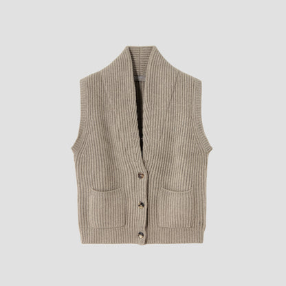 CHUNKY RIB WAISTCOAT KNIT