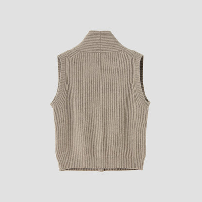 CHUNKY RIB WAISTCOAT KNIT