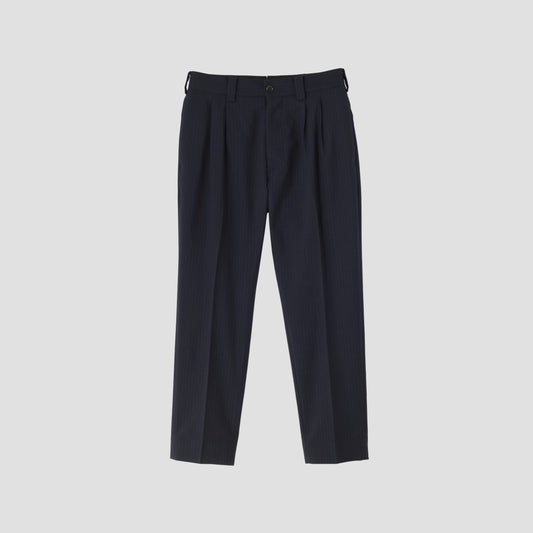 FINE CHALK STRIPE WOOL TROUSERS