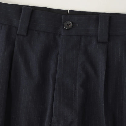 FINE CHALK STRIPE WOOL TROUSERS
