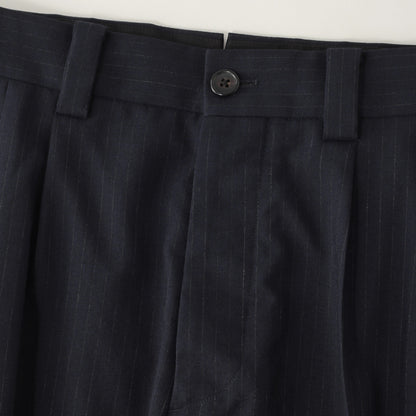 FINE CHALK STRIPE WOOL TROUSERS