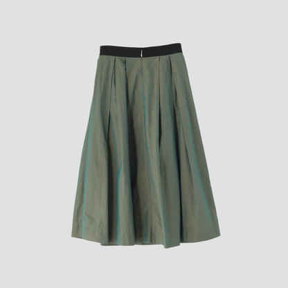 YARN DYED COTTON POPLIN SKIRT