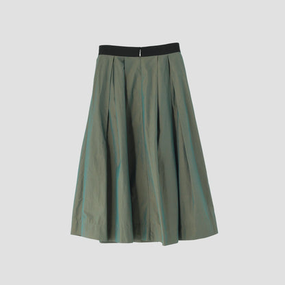 YARN DYED COTTON POPLIN SKIRT