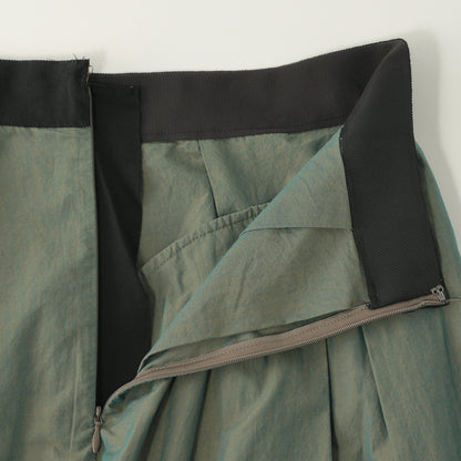 YARN DYED COTTON POPLIN SKIRT