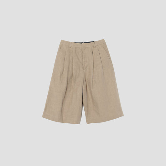 HIGH DENSE LINEN POPLIN TROUSERS