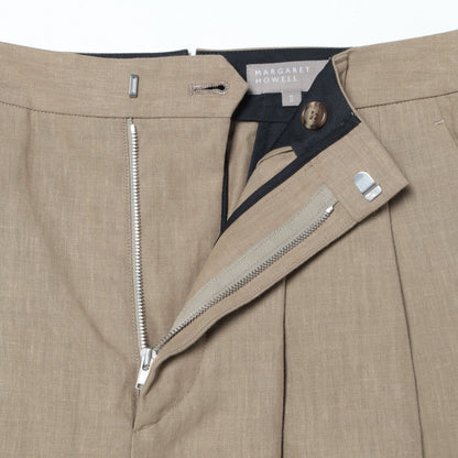 HIGH DENSE LINEN POPLIN TROUSERS