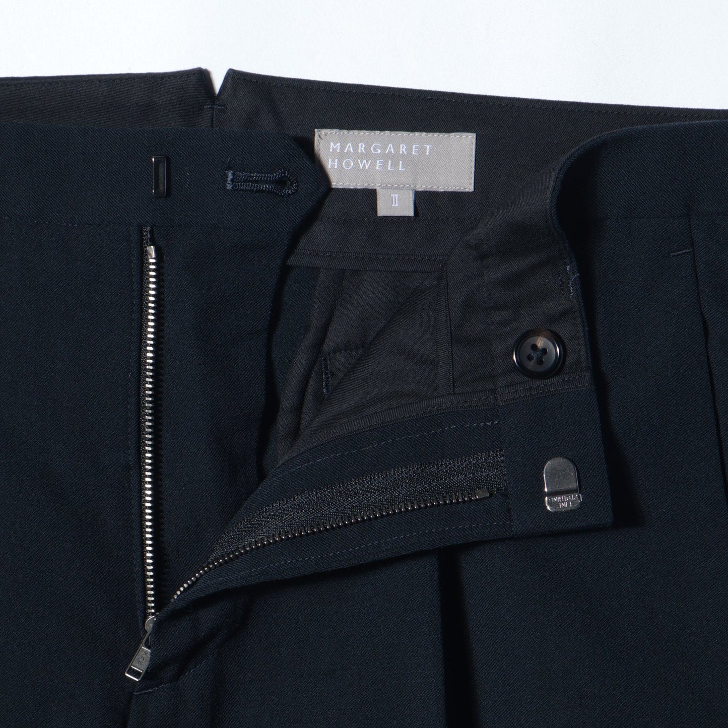 WOOL COTTON GABARDINE TROUSERS