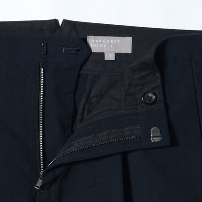 WOOL COTTON GABARDINE TROUSERS