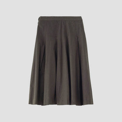 SILK COTTON POPLIN SKIRT