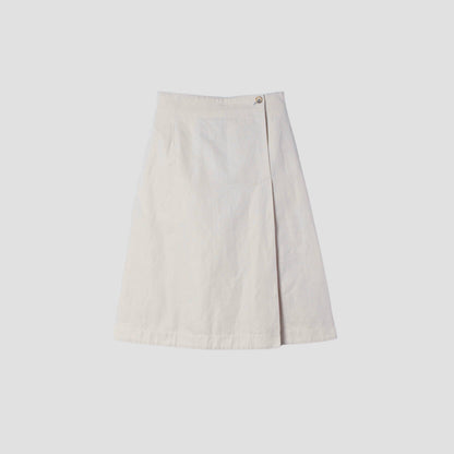 COTTON LINEN TWILL SKIRT