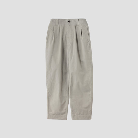 WASHED COMPACT COTTON TROUSERS