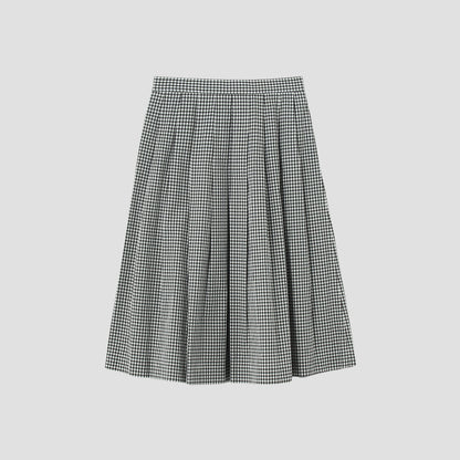 DRY GINGHAMCHECK COTTON SKIRT