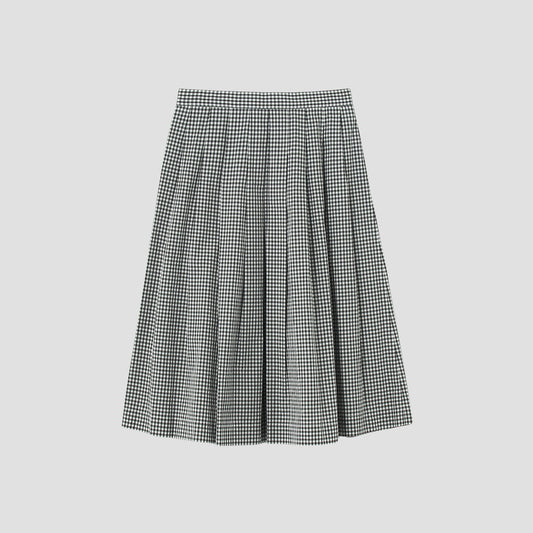 DRY GINGHAMCHECK COTTON SKIRT
