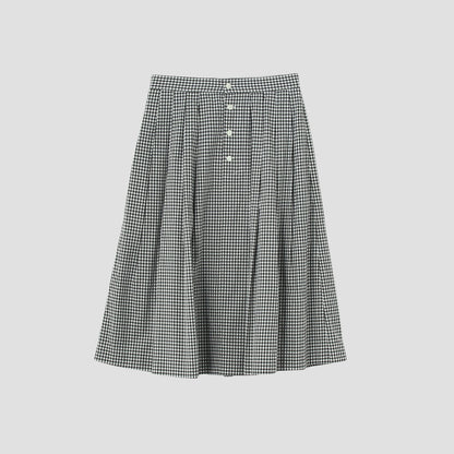 DRY GINGHAMCHECK COTTON SKIRT