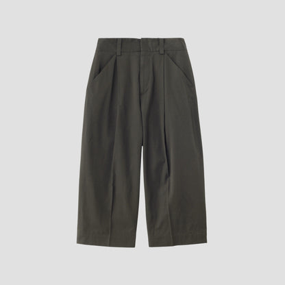 DENSE FINE COTTON TWILL TROUSERS