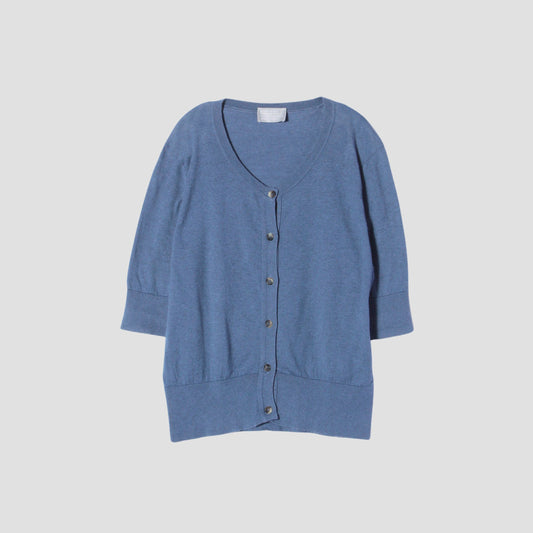 SEA ISLAND COTTON HIGH RIB CARDIGAN KNIT