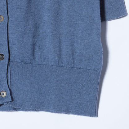 SEA ISLAND COTTON HIGH RIB CARDIGAN KNIT