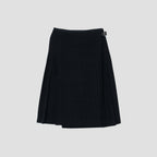 BLACK WINDOWPANE CHECK SKIRT