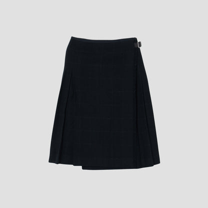 BLACK WINDOWPANE CHECK SKIRT