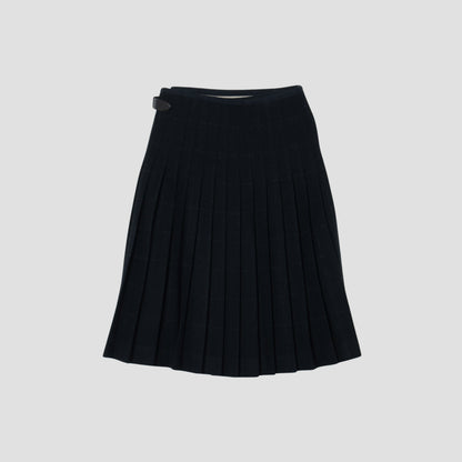 BLACK WINDOWPANE CHECK SKIRT