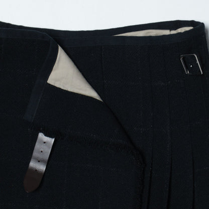 BLACK WINDOWPANE CHECK SKIRT