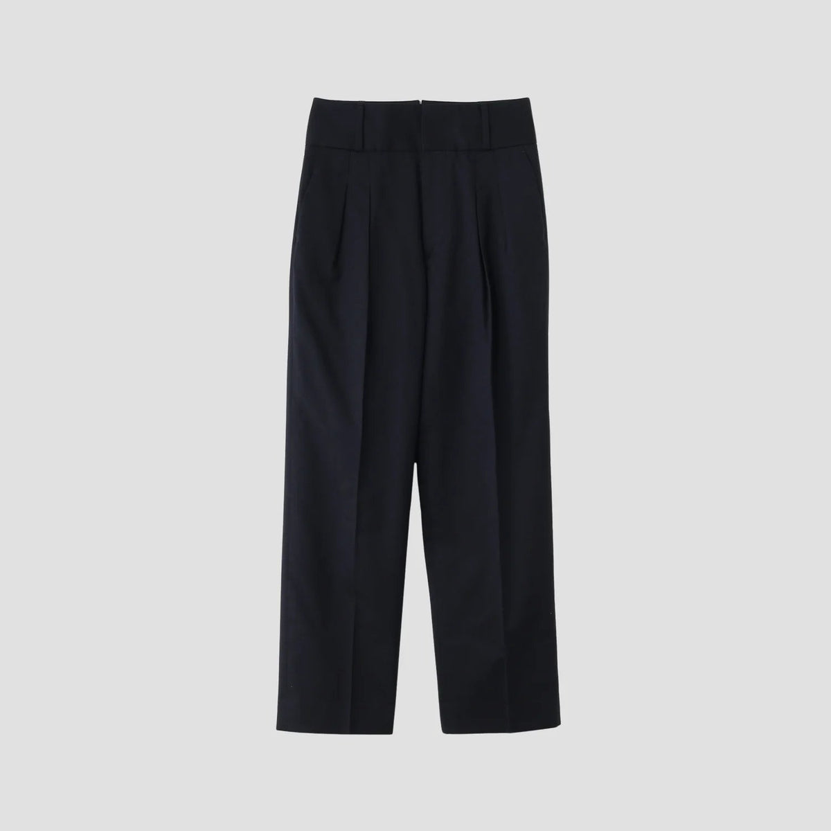 FINE WOOL TWILL TROUSERS