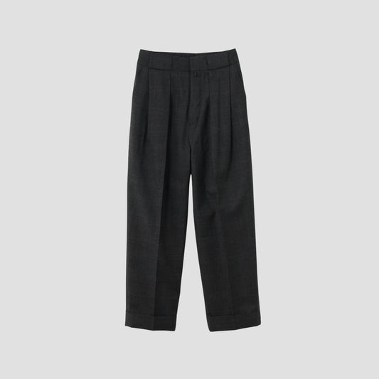FINE GLEN CHECK WOOL TROUSERS