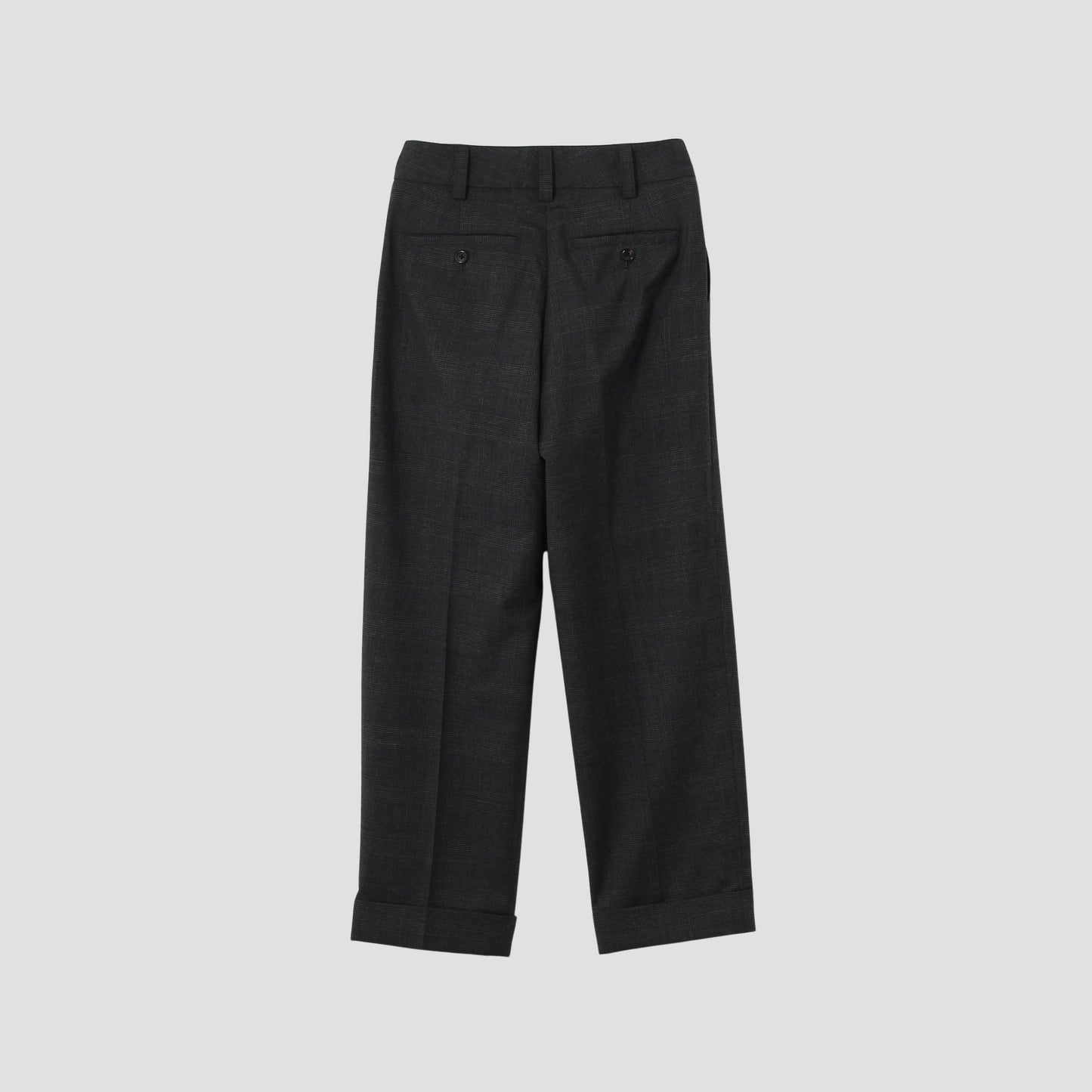 FINE GLEN CHECK WOOL TROUSERS