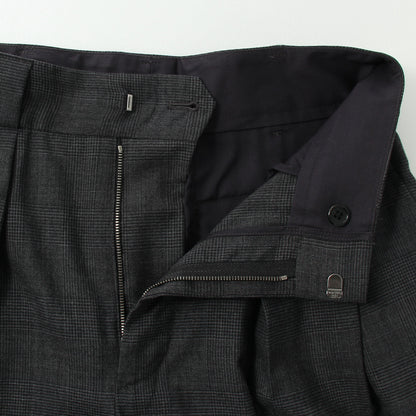 FINE GLEN CHECK WOOL TROUSERS