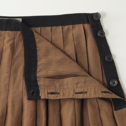 DENSE FINE LINEN POPLIN SKIRT