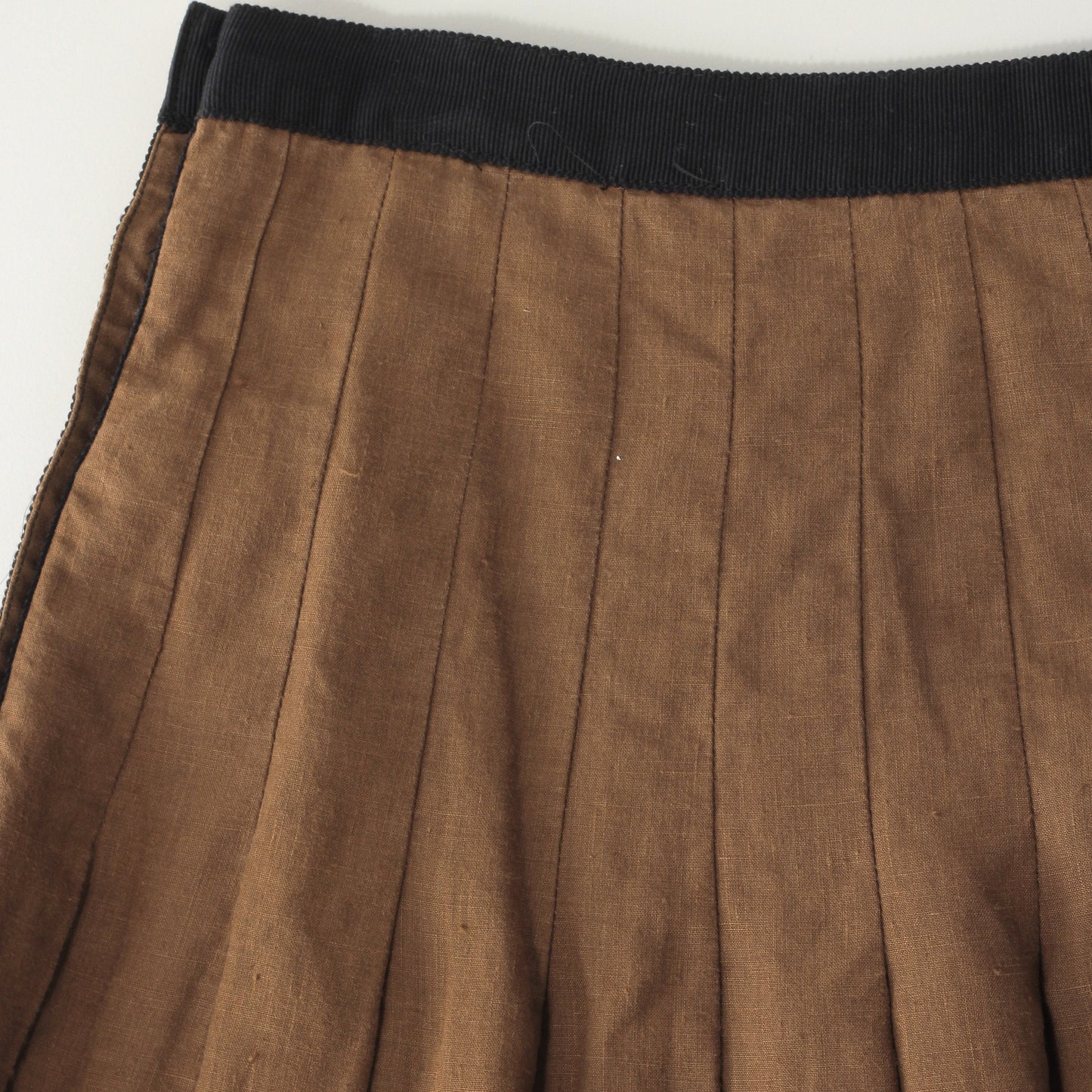 DENSE FINE LINEN POPLIN SKIRT