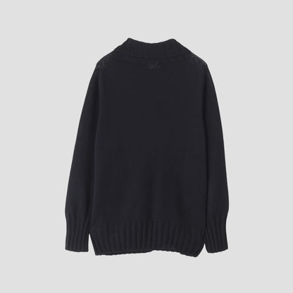 LINEN COTTON WIDE ROLL NECK KNIT