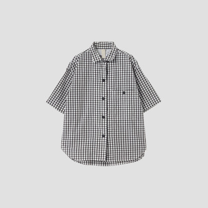 COTTON LINEN CHECK SHIRT
