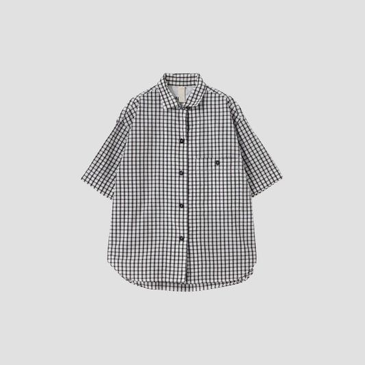 COTTON LINEN CHECK SHIRT