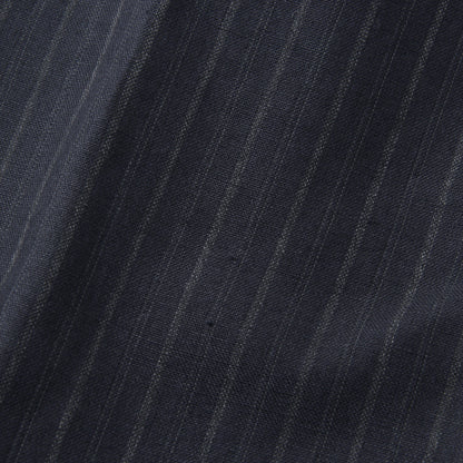 CHALK STRIPE LINEN WOOL TROUSERS