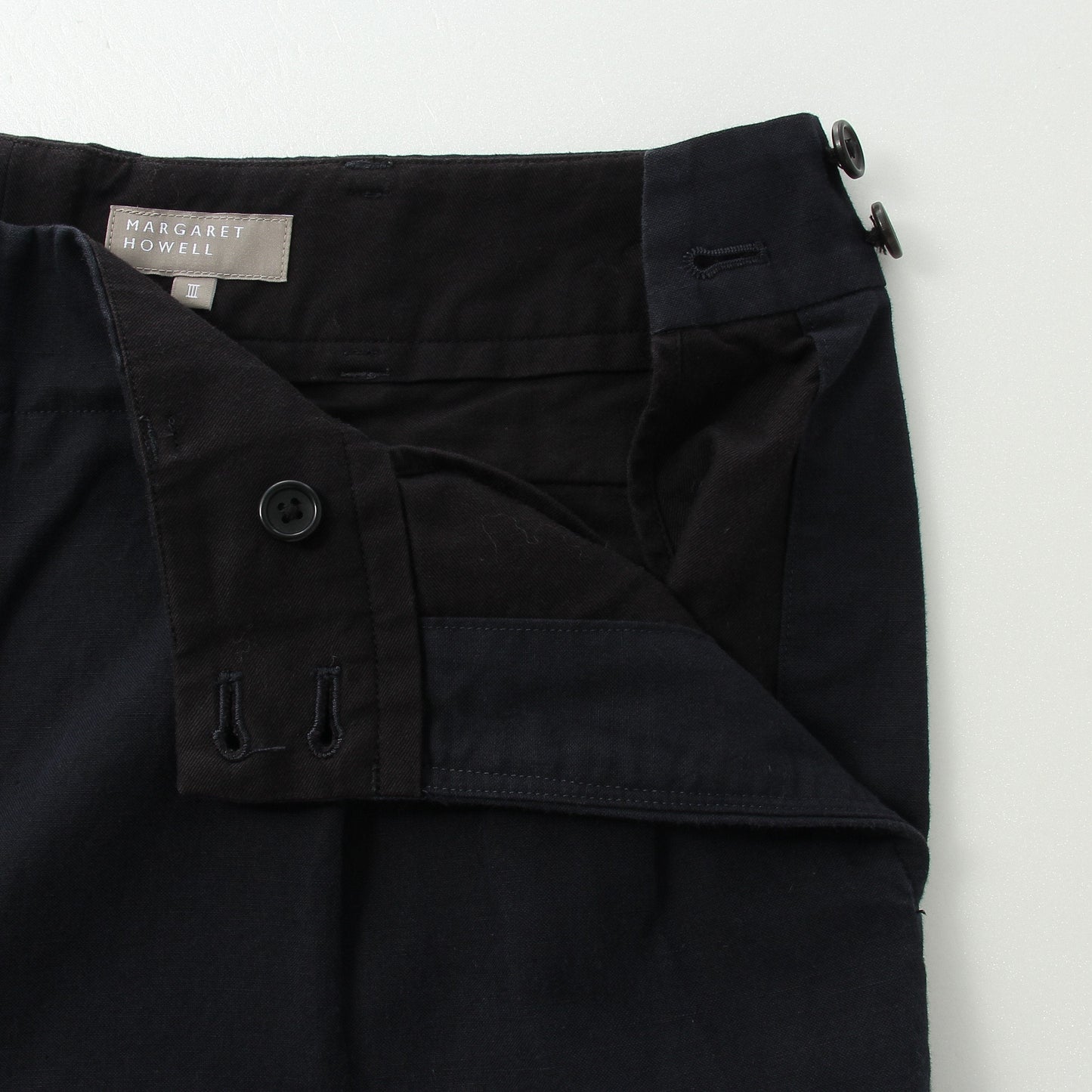 COTTON LINEN OXFORD TROUSERS